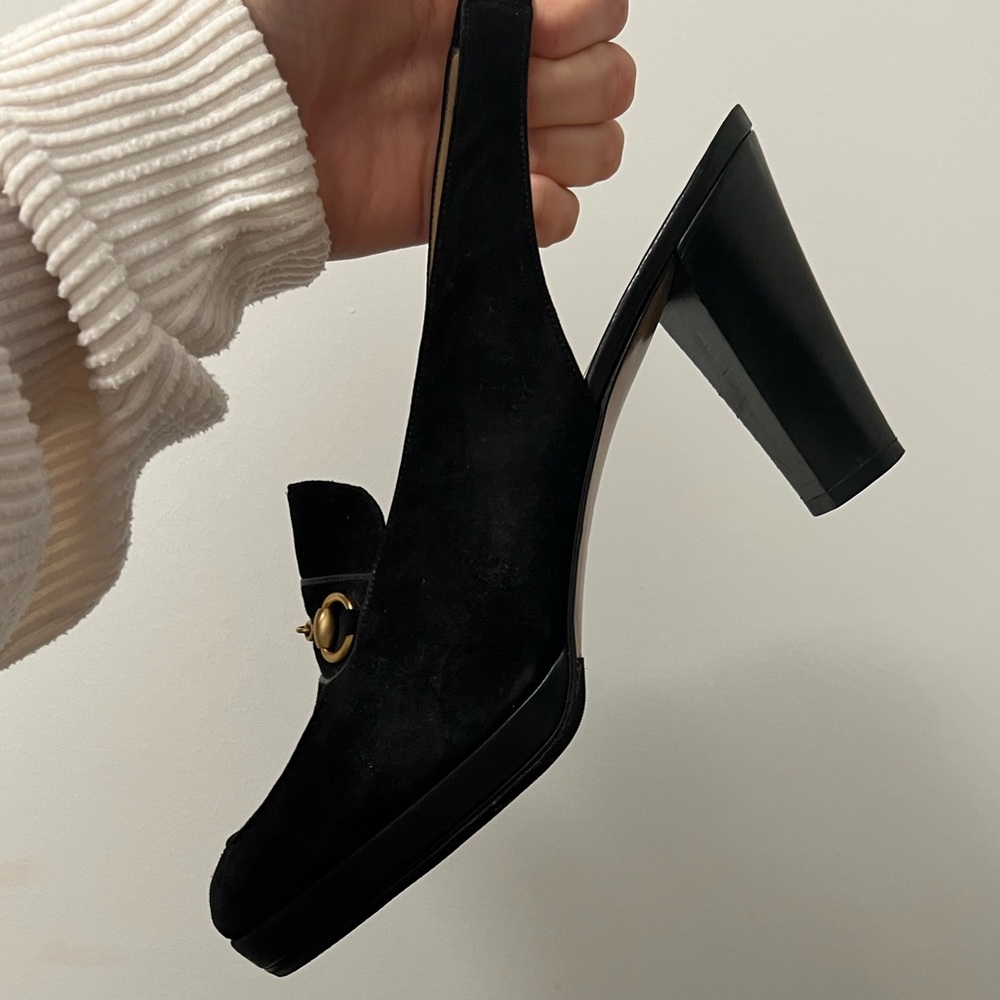 RARE CLASSIC GUCCI HEELED SLINGBACK MULES